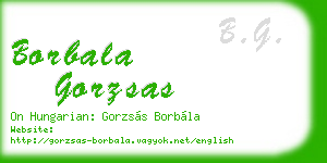 borbala gorzsas business card
