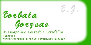 borbala gorzsas business card